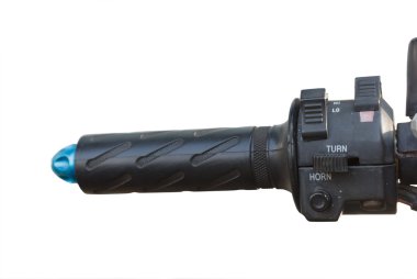Elektronik kontrol motosiklet beyaz arka plan üzerinde geçiş