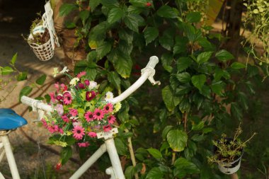 çiçeklerle süslenmiş Bisiklet