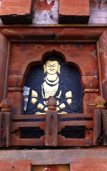 雕塑的佛在不丹寺 — 图库照片