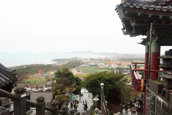 Templos e paisagens deslumbrantes na ilha de Jeju Coreia do Sul — Fotografia de Stock