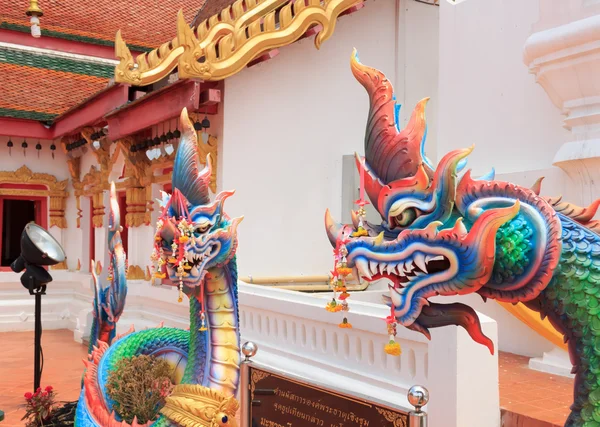 Naga statues in temple — Stock Photo, Image