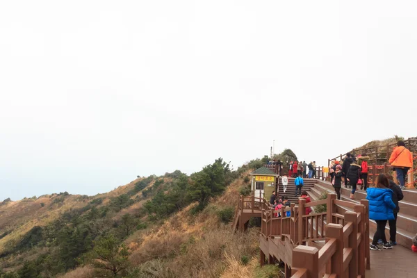 Chemin vers le haut de la colline sur l'île de Jeju Corée du Sud — Photo