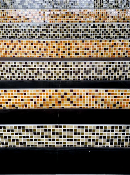 Staircase decorated with colorful tiles — Stock Photo, Image