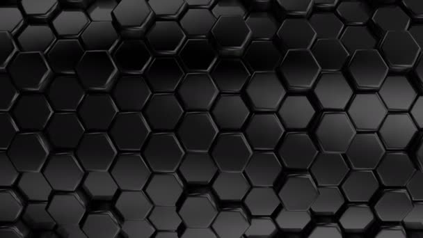 Geanimeerde zwarte Honeycombs — Stockvideo