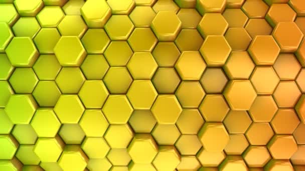 Geanimeerde gekleurde Honeycombs — Stockvideo