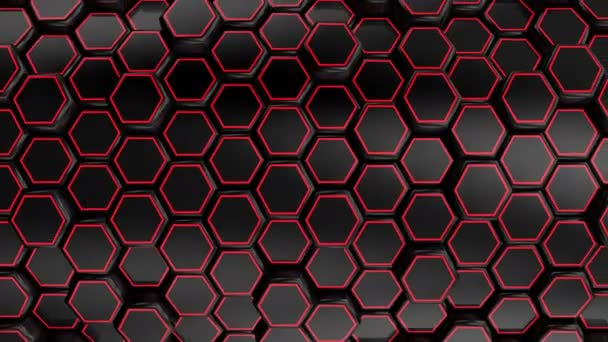 Animated Black Honeycombs — Stock Video