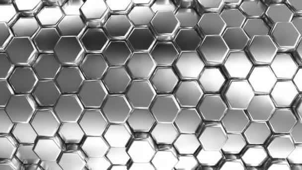 Geanimeerde zilveren Honeycombs — Stockvideo