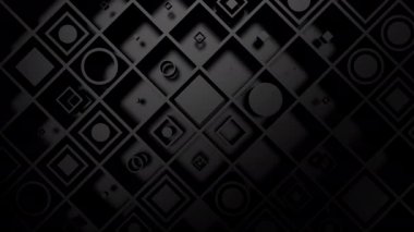 Geometrik Şekillerin Arkaplanı. Soyut hareket, döngü, 2 in 1, 3d görüntüleme, 4k çözünürlük