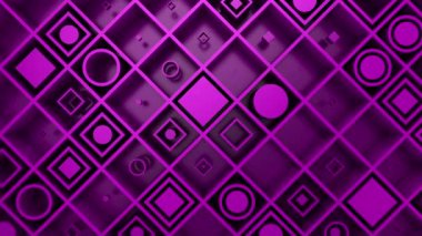 Geometrik Şekillerin Arkaplanı. Soyut hareket, döngü, 2 in 1, 3d görüntüleme, 4k çözünürlük