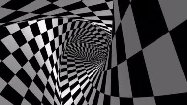 Tünelin içine giriyoruz. Soyut arkaplan, döngü, 4K, 3d animasyonda oluşturuldu