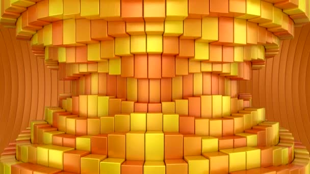 Las Cajas Forman Una Ola Movimiento Abstracto Bucle Colores Representación — Vídeos de Stock
