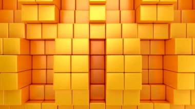 Kutular bir dalga oluşturur. Soyut hareket, döngü, 4 in 1, 3d görüntüleme, 4k çözünürlük