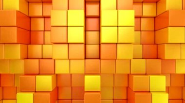 Kutular bir dalga oluşturur. Soyut hareket, döngü, 4 in 1, 3d görüntüleme, 4k çözünürlük