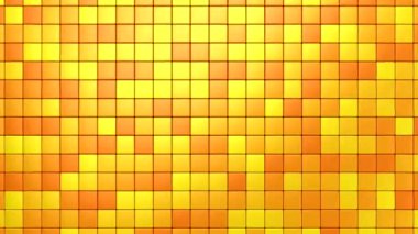 Kutular bir dalga oluşturur. Soyut hareket, iki renk, 3D görüntüleme, 4k çözünürlük