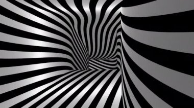 Tünelin içine giriyoruz. Soyut arkaplan, döngü, 4K, 3d animasyonda oluşturuldu