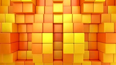 Kutular bir dalga oluşturur. Soyut hareket, döngü, 4 in 1, 3d görüntüleme, 4k çözünürlük