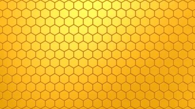 Altıgenler bir dalga oluşturur. Soyut hareket, 3D görüntüleme, 4k çözünürlük