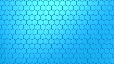 Altıgenler bir dalga oluşturur. Soyut hareket, 3D görüntüleme, 4k çözünürlük