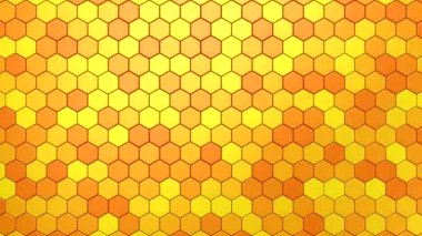 Altıgenler bir dalga oluşturur. Soyut hareket, 3D görüntüleme, 4k çözünürlük