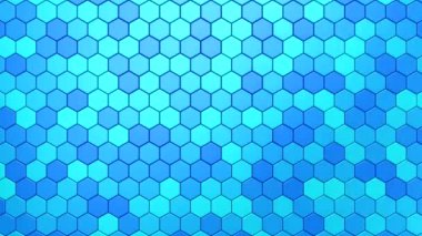 Altıgenler bir dalga oluşturur. Soyut hareket, 3D görüntüleme, 4k çözünürlük