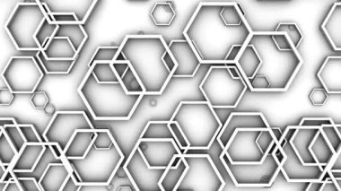 Animated Hexagons Background. Abstract motion, loop, 3d rendering, 4k resolution