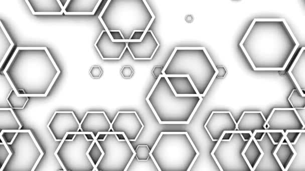 Animerade Hexagons Bakgrund Abstrakt Rörelse Loop Rendering Upplösning — Stockvideo