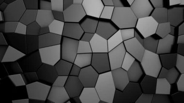 Geometrik Şekillerin Arkaplanı. Soyut hareket, döngü, iki renk, 3D görüntüleme, 4k çözünürlük