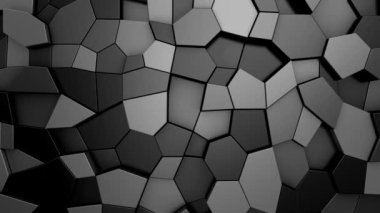 Geometrik Şekillerin Arkaplanı. Soyut hareket, döngü, iki renk, 3D görüntüleme, 4k çözünürlük