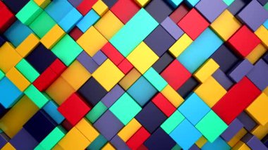 Geometrik Şekillerin Arkaplanı. Soyut hareket, döngü, 3D görüntüleme, 4k çözünürlük