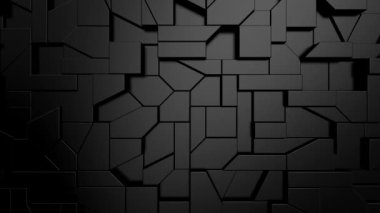 Geometrik Şekillerin Arkaplanı. Soyut hareket, döngü, iki renk, 3D görüntüleme, 4k çözünürlük