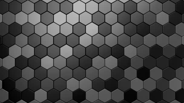 Hexagons Form Wave Abstract Motion Loop Rendering Resolution — Stock Video