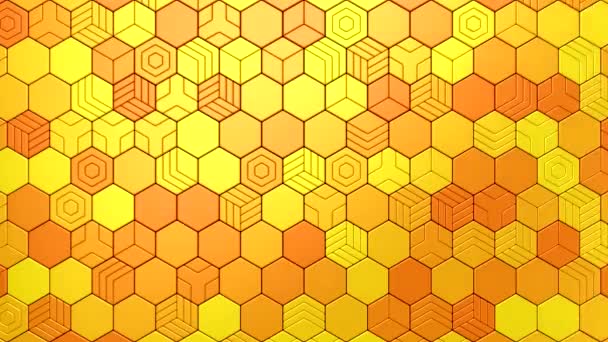 Hexagons Vormen Een Golf Abstract Motion Rendering Resolutie — Stockvideo