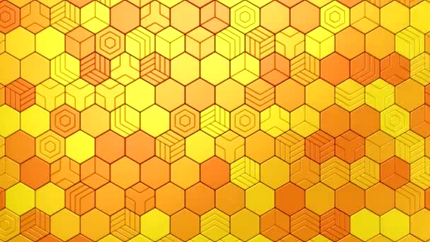 Hexagons Form Wave Abstract Motion Rendering Resolution — Stock Video