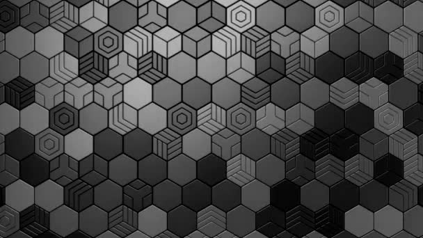 Hexagons Vormen Een Golf Abstract Motion Rendering Resolutie — Stockvideo