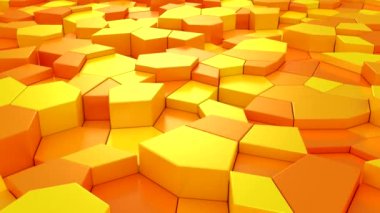 Geometrik Şekillerin Arkaplanı. Soyut hareket, döngü, iki renk, 3D görüntüleme, 4k çözünürlük