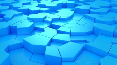 Geometrik Şekillerin Arkaplanı. Soyut hareket, döngü, iki renk, 3D görüntüleme, 4k çözünürlük