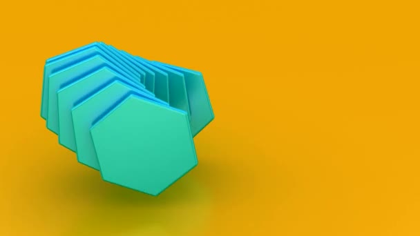 アニメーション六角形の背景 回転運動 ループ アルファマット 3Dレンダリング 4K分解能 — ストック動画