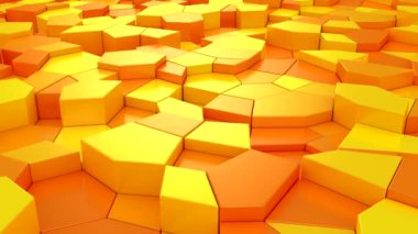 Geometrik Şekillerin Arkaplanı. Soyut hareket, döngü, iki renk, 3D görüntüleme, 4k çözünürlük