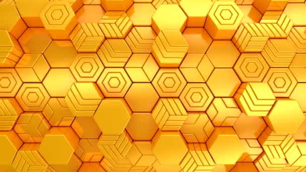Bakgrund Hexagons Abstrakt Rörelse Loop Två Färger Rendering Upplösning — Stockvideo