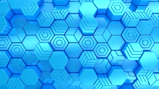Achtergrond Van Hexagons Abstract Motion Loop Twee Kleuren Rendering Resolutie — Stockvideo