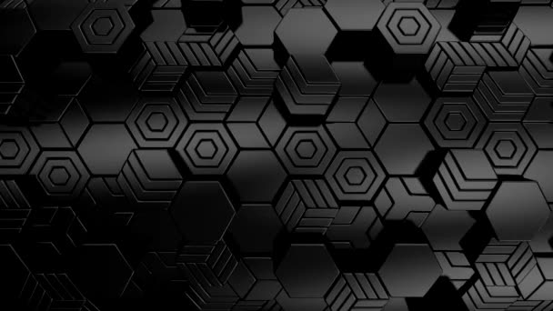 Bakgrunn Hexagons Abstrakt Bevegelse Sløyfe Farger Rendering Oppløsning – stockvideo