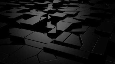 Geometrik Şekillerin Arkaplanı. Soyut hareket, döngü, iki renk, 3D görüntüleme, 4k çözünürlük