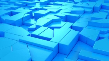 Geometrik Şekillerin Arkaplanı. Soyut hareket, döngü, iki renk, 3D görüntüleme, 4k çözünürlük