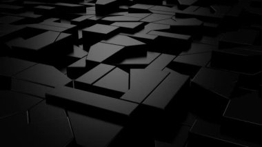 Geometrik Şekillerin Arkaplanı. Soyut hareket, döngü, iki renk, 3D görüntüleme, 4k çözünürlük