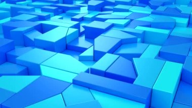 Geometrik Şekillerin Arkaplanı. Soyut hareket, döngü, iki renk, 3D görüntüleme, 4k çözünürlük