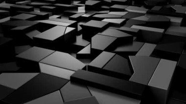 Geometrik Şekillerin Arkaplanı. Soyut hareket, döngü, iki renk, 3D görüntüleme, 4k çözünürlük