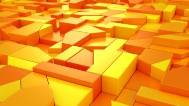 Geometrik Şekillerin Arkaplanı. Soyut hareket, döngü, iki renk, 3D görüntüleme, 4k çözünürlük