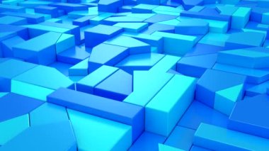 Geometrik Şekillerin Arkaplanı. Soyut hareket, döngü, iki renk, 3D görüntüleme, 4k çözünürlük