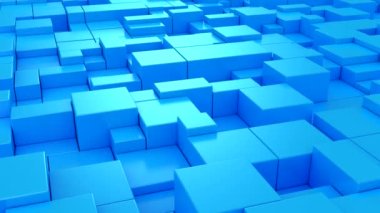 Geometrik Şekillerin Arkaplanı. Soyut hareket, döngü, iki renk, 3D görüntüleme, 4k çözünürlük