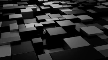 Geometrik Şekillerin Arkaplanı. Soyut hareket, döngü, iki renk, 3D görüntüleme, 4k çözünürlük